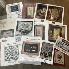 Lot 13 Vtg Counted Cross Stitch Patterns Booklets Needlepoint 2000s 1990s