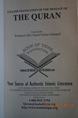 English Translation of the Message of The Quran, [Sep 01, 2007] Ahamed, Syed Vic